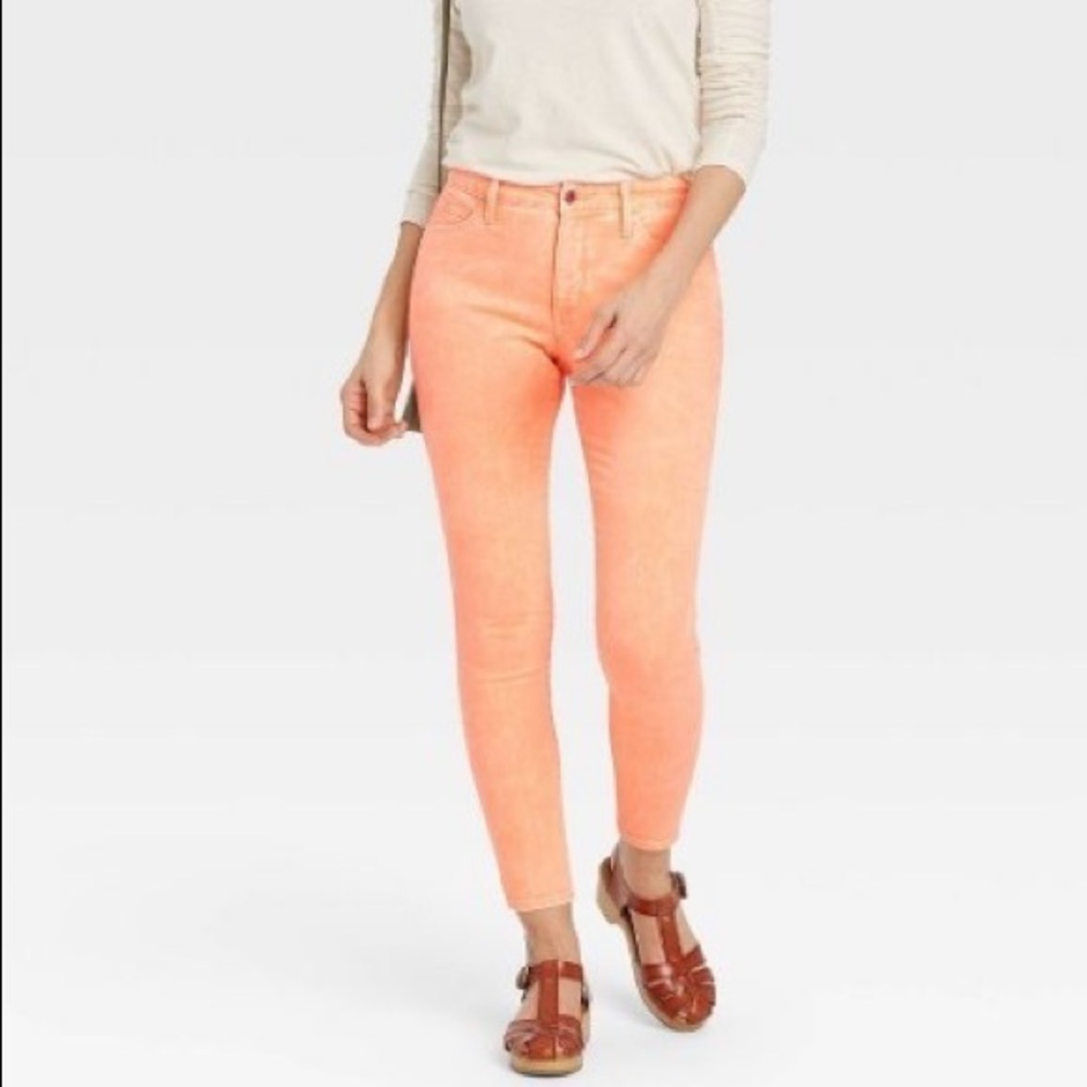 High Rise Skinny in Orange | Acid Wash Tie Dye Color